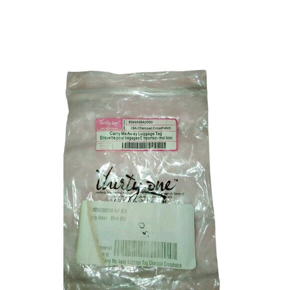 Thirty-One Luggage Tag Carry Me Away Initials A J Green New In Bag - Picture 3 of 3